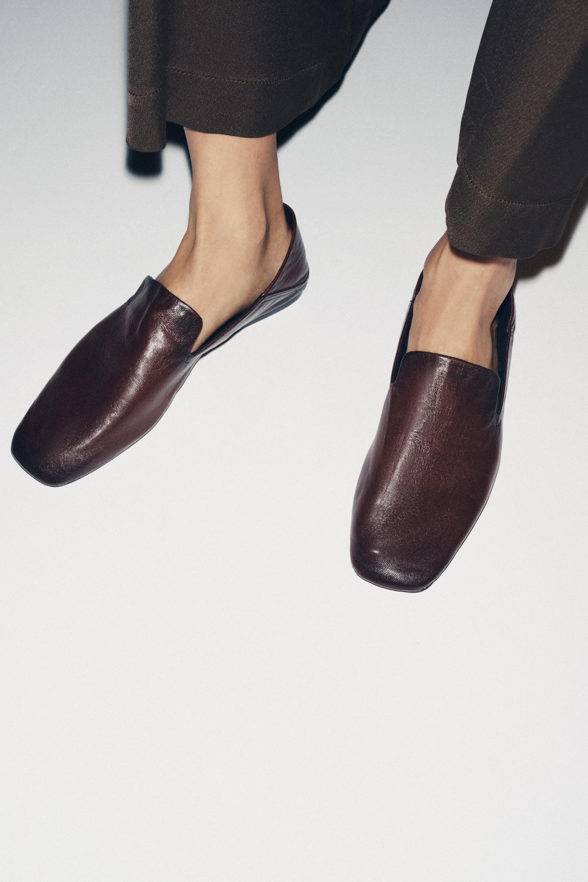 ZARA, Leather Loafers With High Vamp