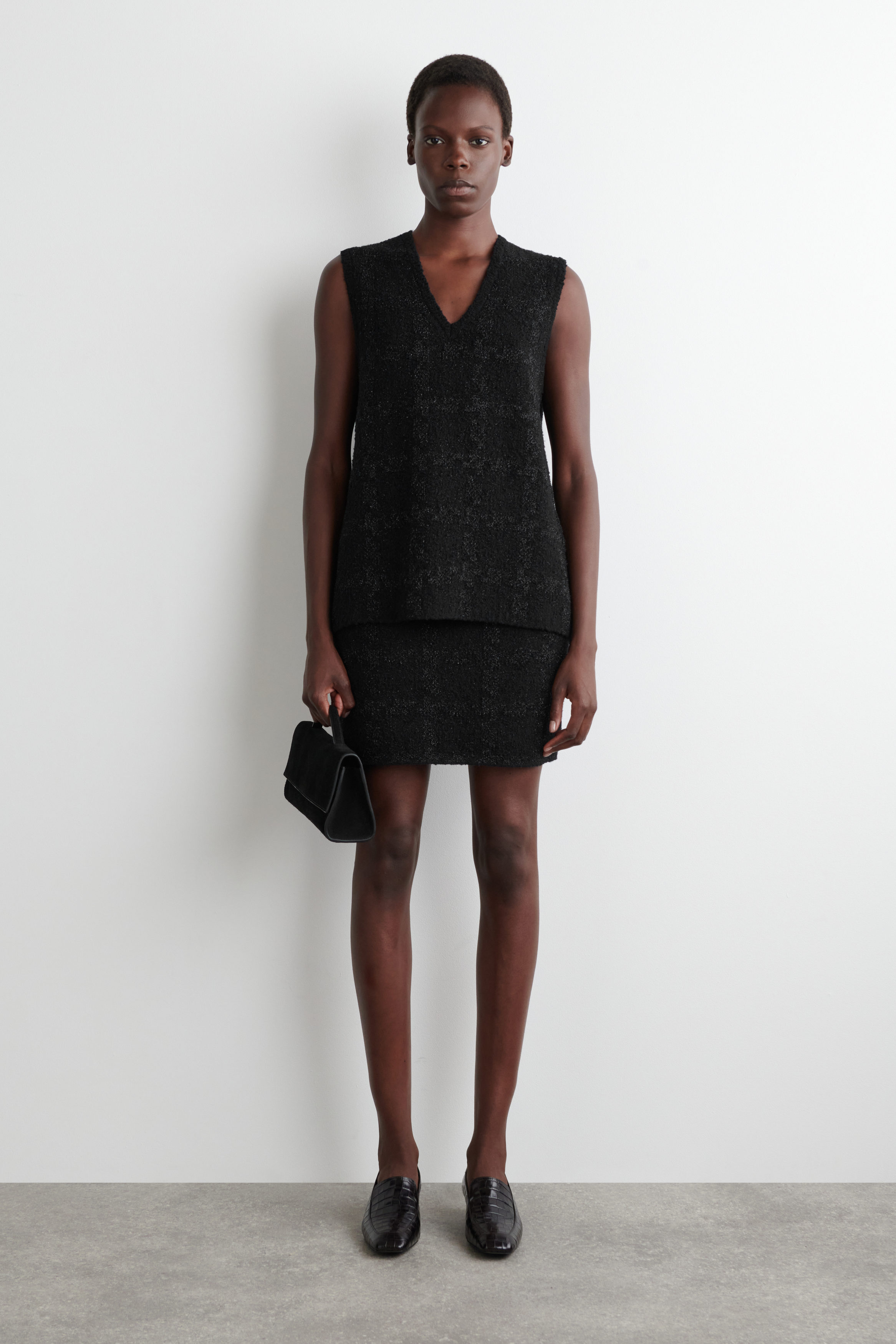 Sparkly Boucl&amp;Eacute;-Knit Mini Skirt