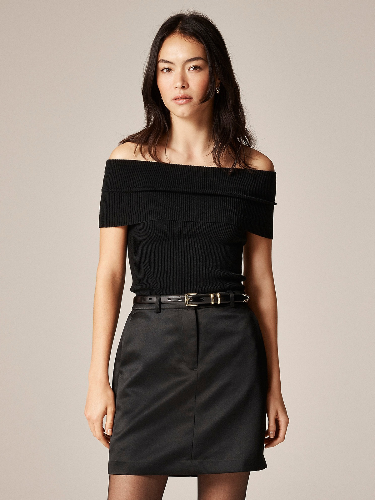 Mini Trouser Skirt in Duchesse Satin