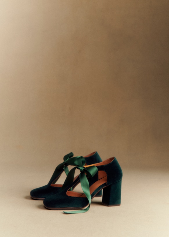 High Eulalie Babies - Green Velvet - Textile - S&amp;eacute;zane