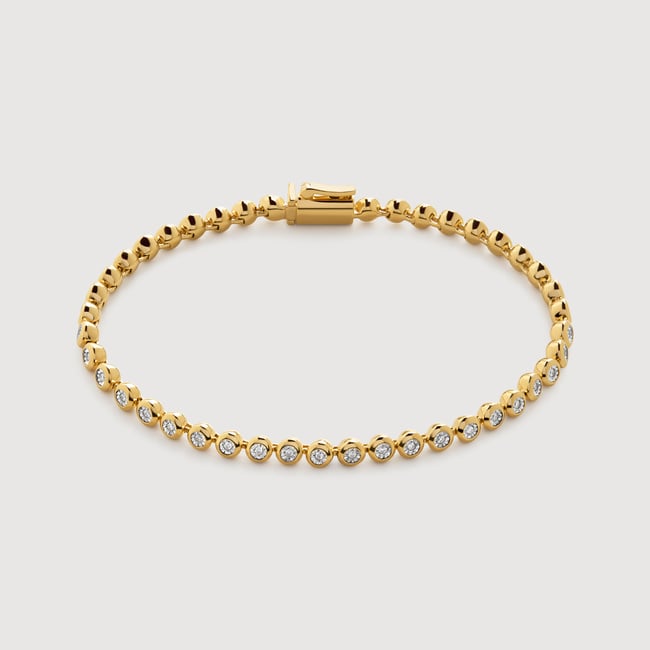 Gold Vermeil Round Diamond Tennis Bracelet - Lab Grown Diamond