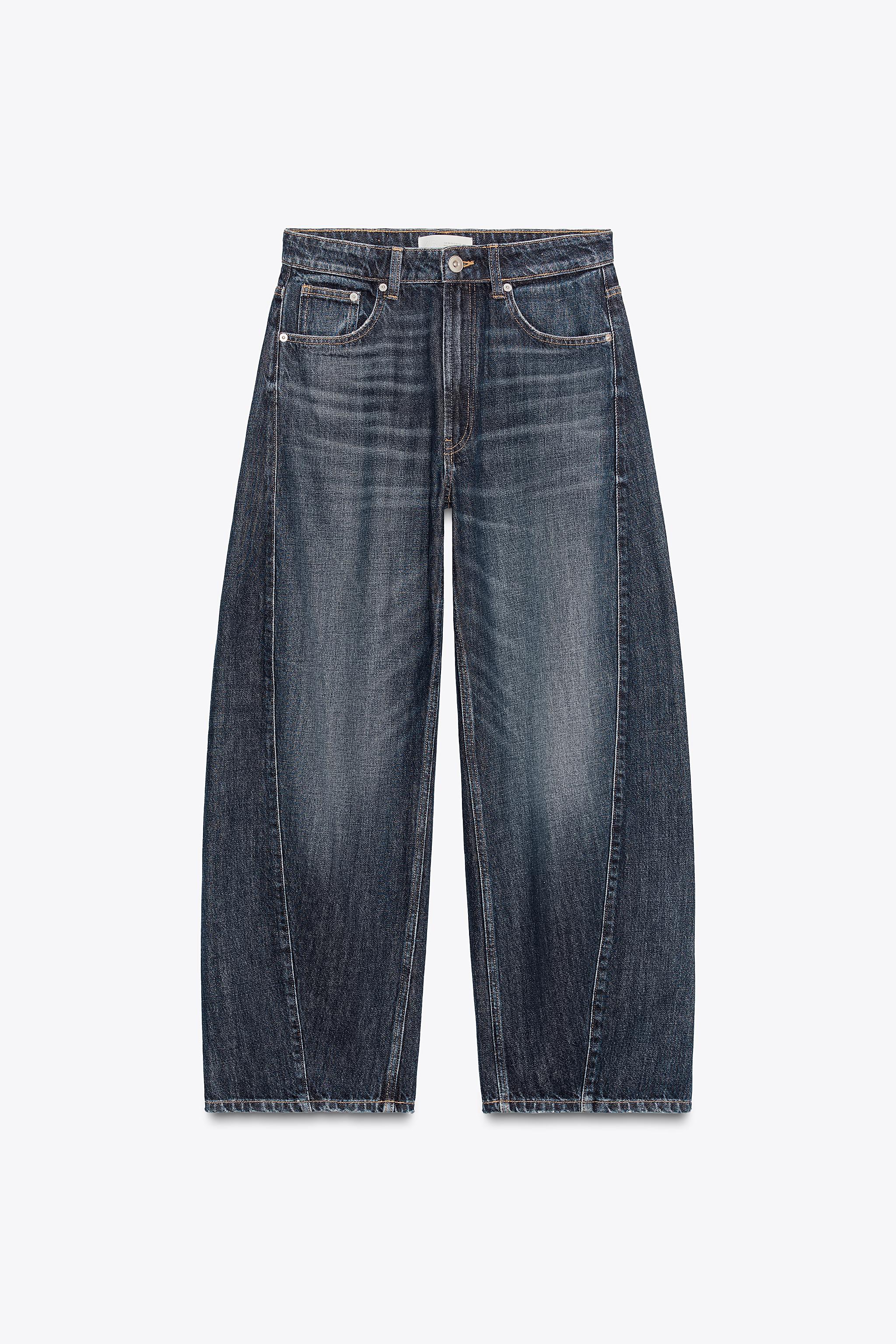 Trf Mid-Rise Baggy Barrel Jeans