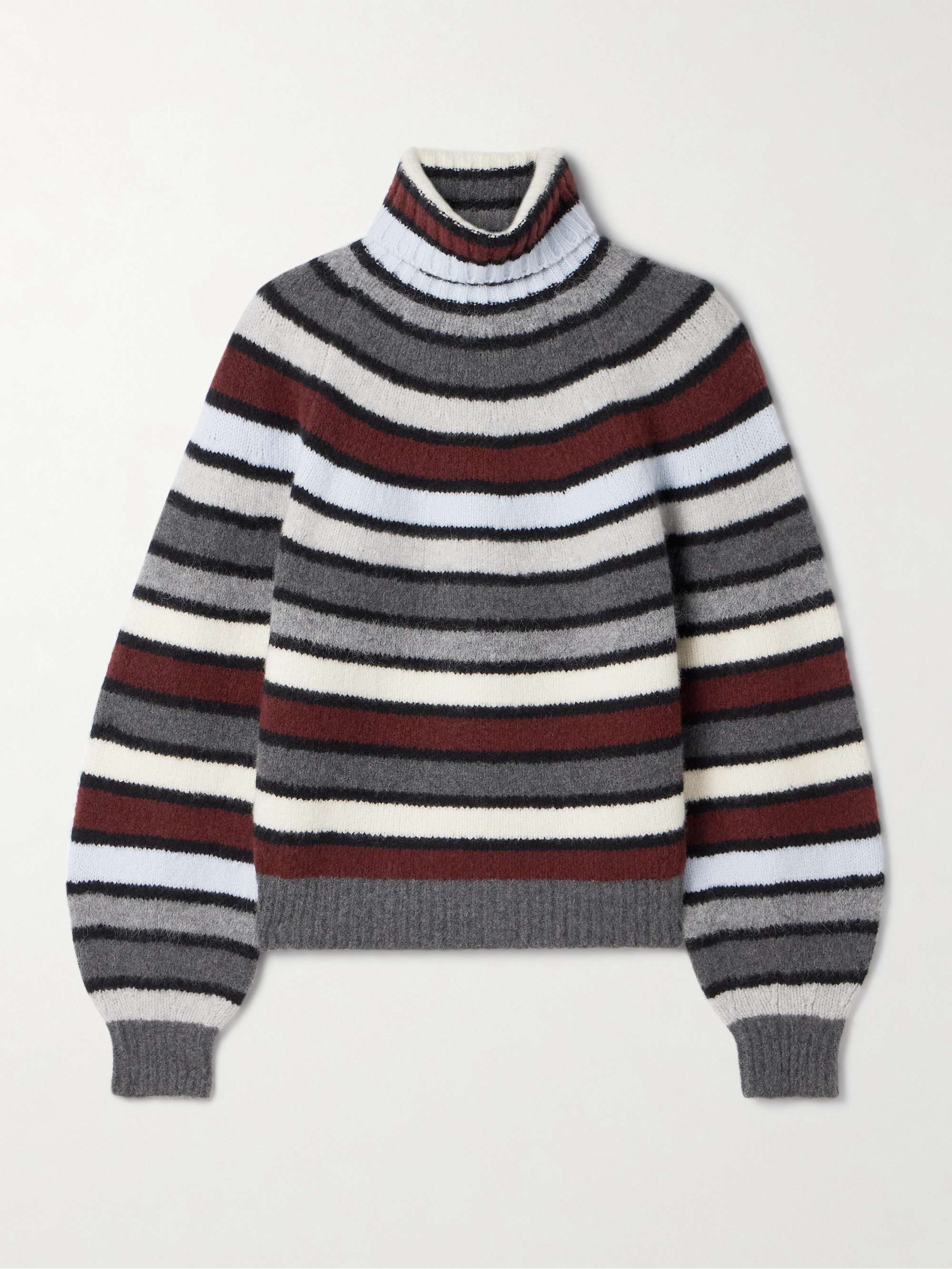 Danea Striped Cashmere-Blend Turtleneck Sweater