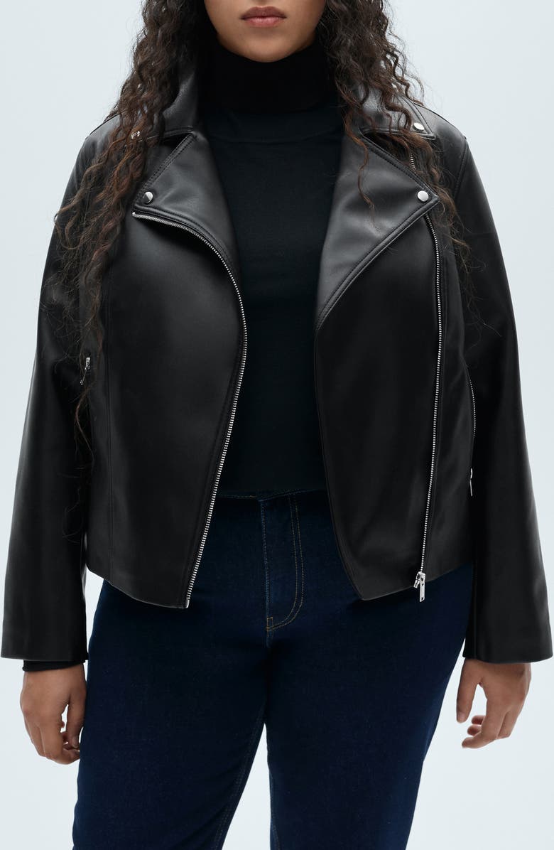 Faux Leather Moto Jacket