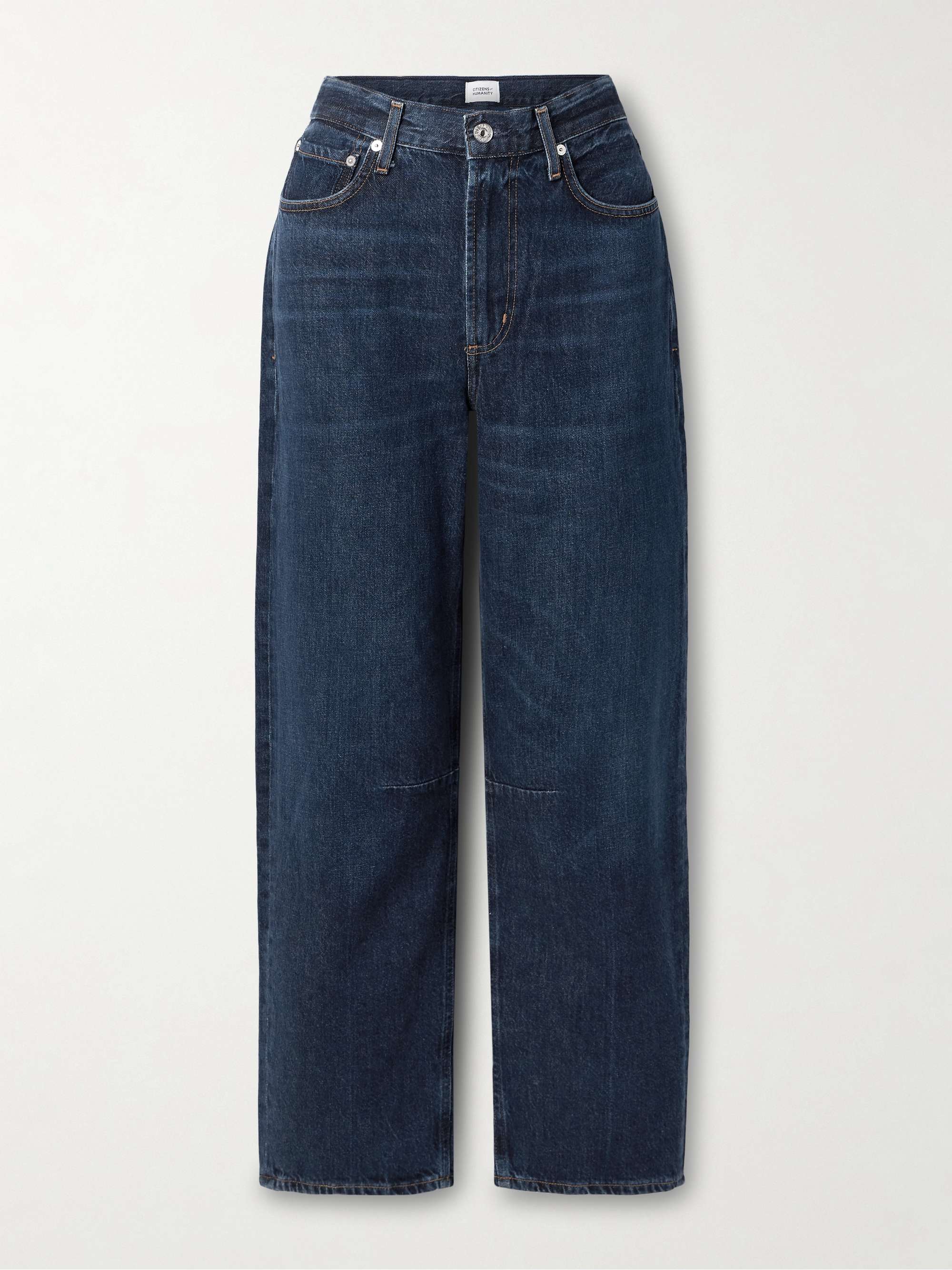 Miro Long Mid-Rise Barrel-Leg Jeans