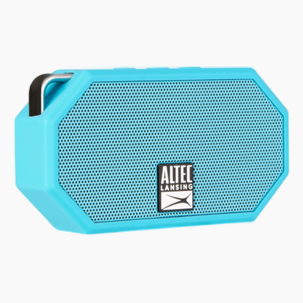 Altec Lansing Mini H2O speaker on a white background.