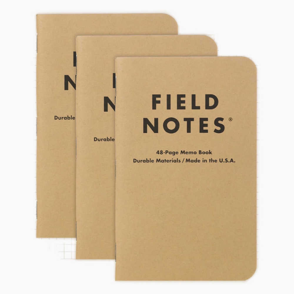 Field Notes' Kraft Graph 3-Pack on a white background.