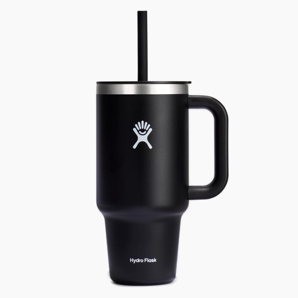 Hydro Flask 32 Oz Travel Tumbler with Handle on a white background.