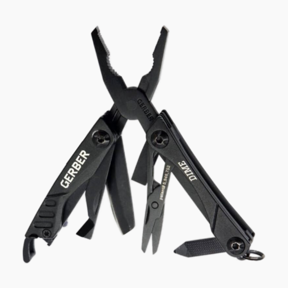 Gerber's Gear Dime 12-in-1 Mini EDC Multitool on a white background.