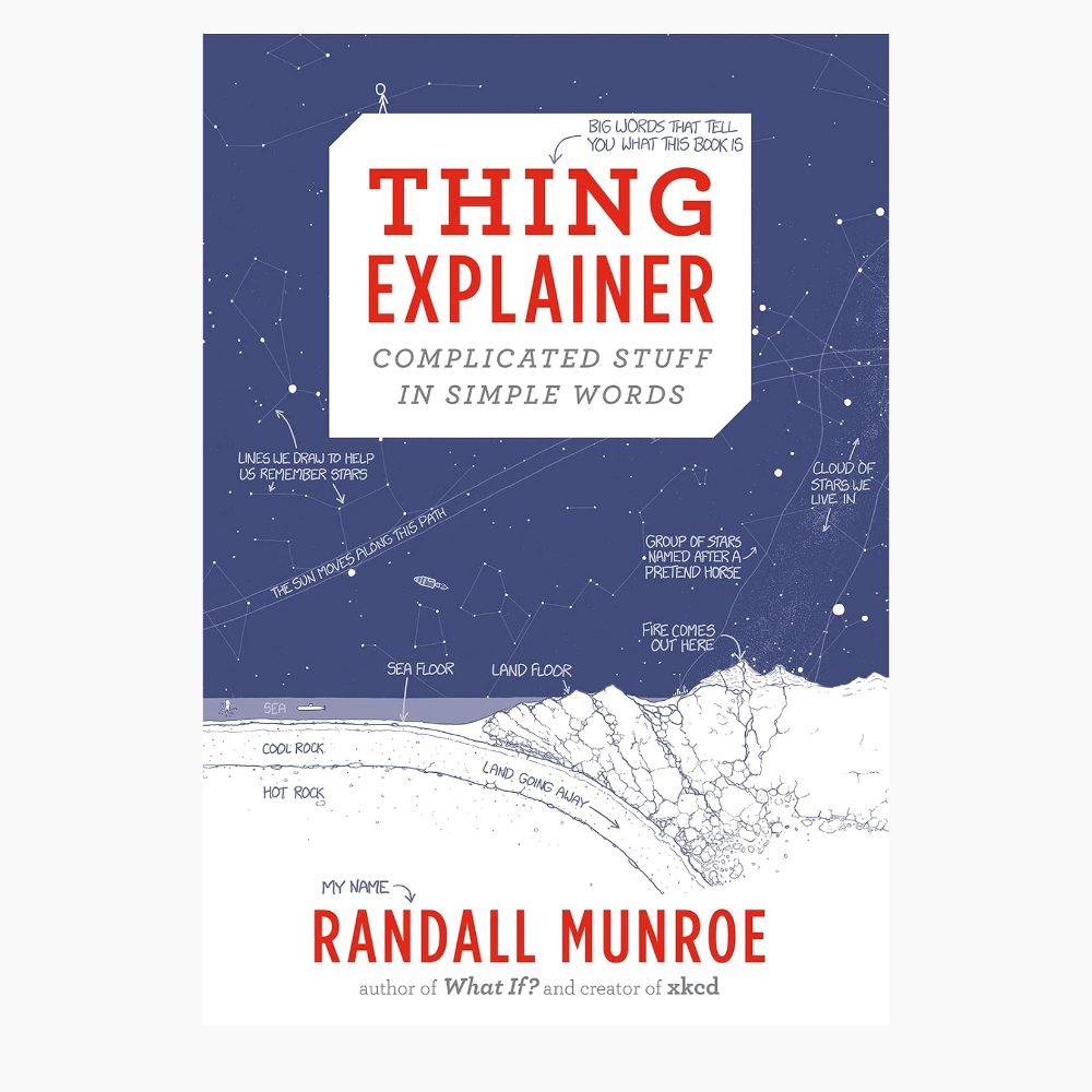 Thing Explainer- Complicated Stuff in Simple Words on a white background.