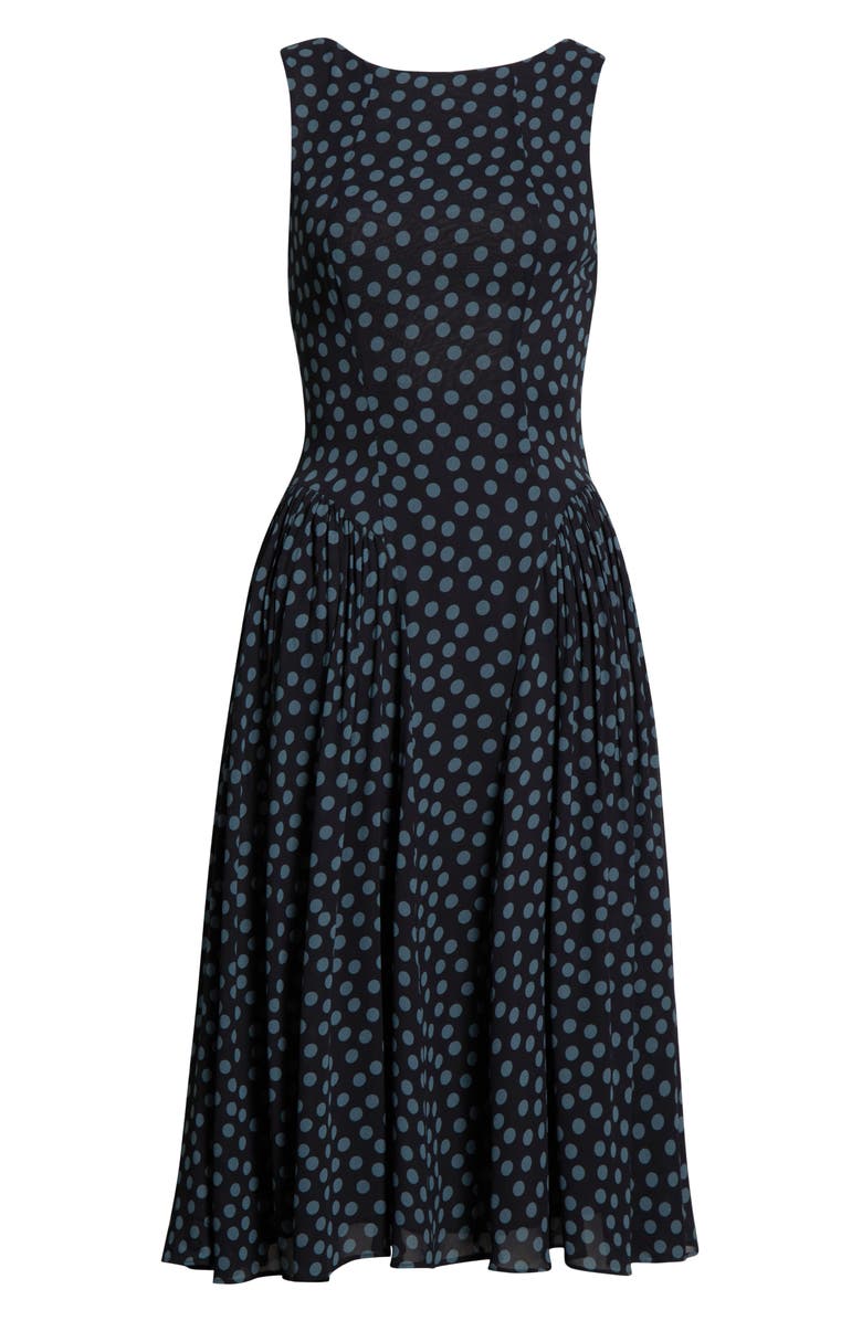 Anelis Polka Dot Drop Waist Midi Dress