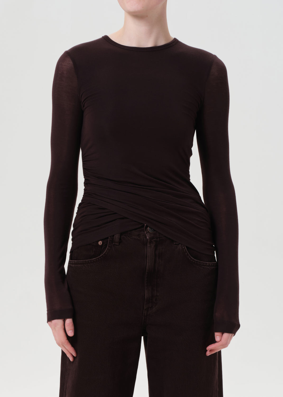 Eve Twist Tee in Root - Xs / Root