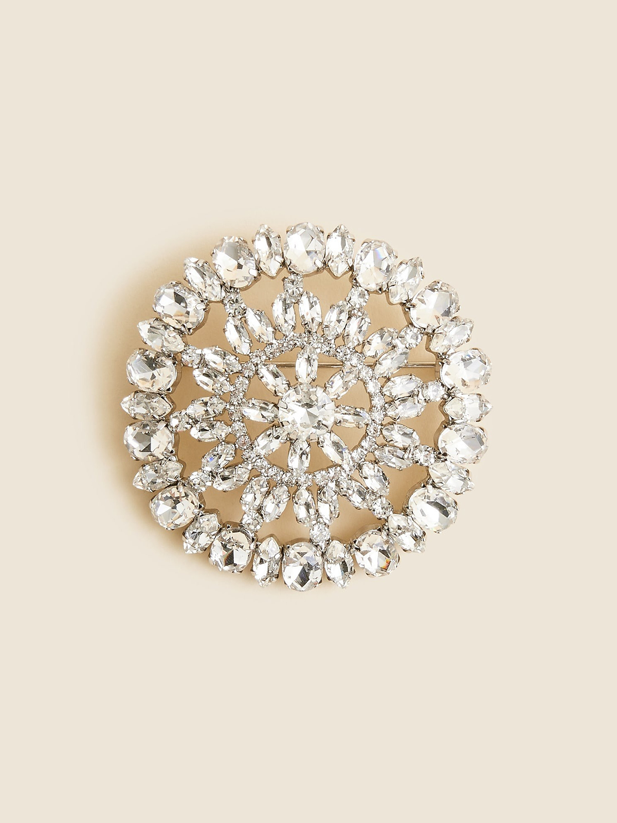 Round Crystal Brooch