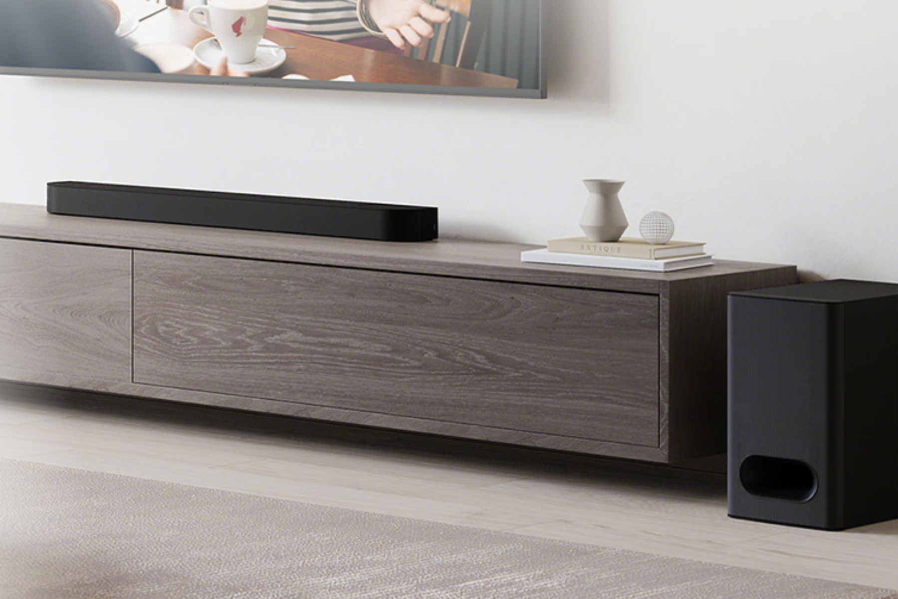 Sony's Bravia Theater Bar 6 soundbar beneath a TV.