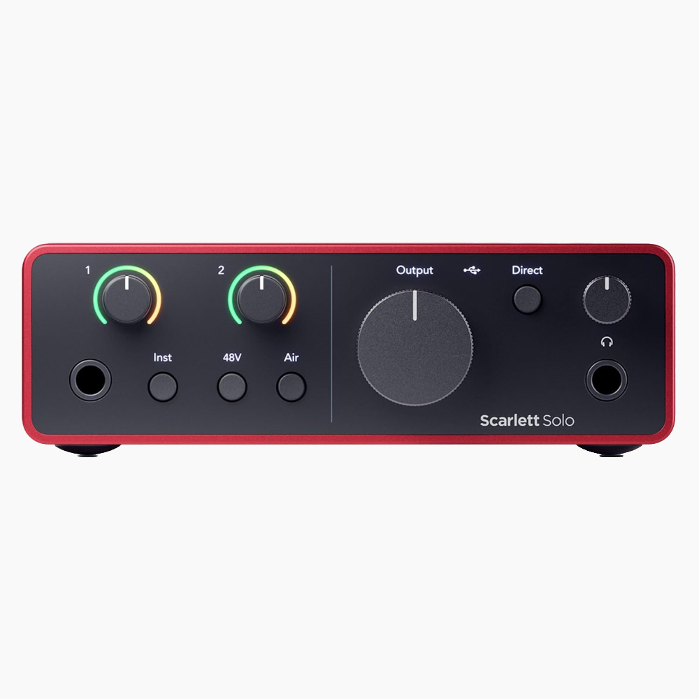 Focusrite Scarlett Solo (4th-Gen) on a white background.