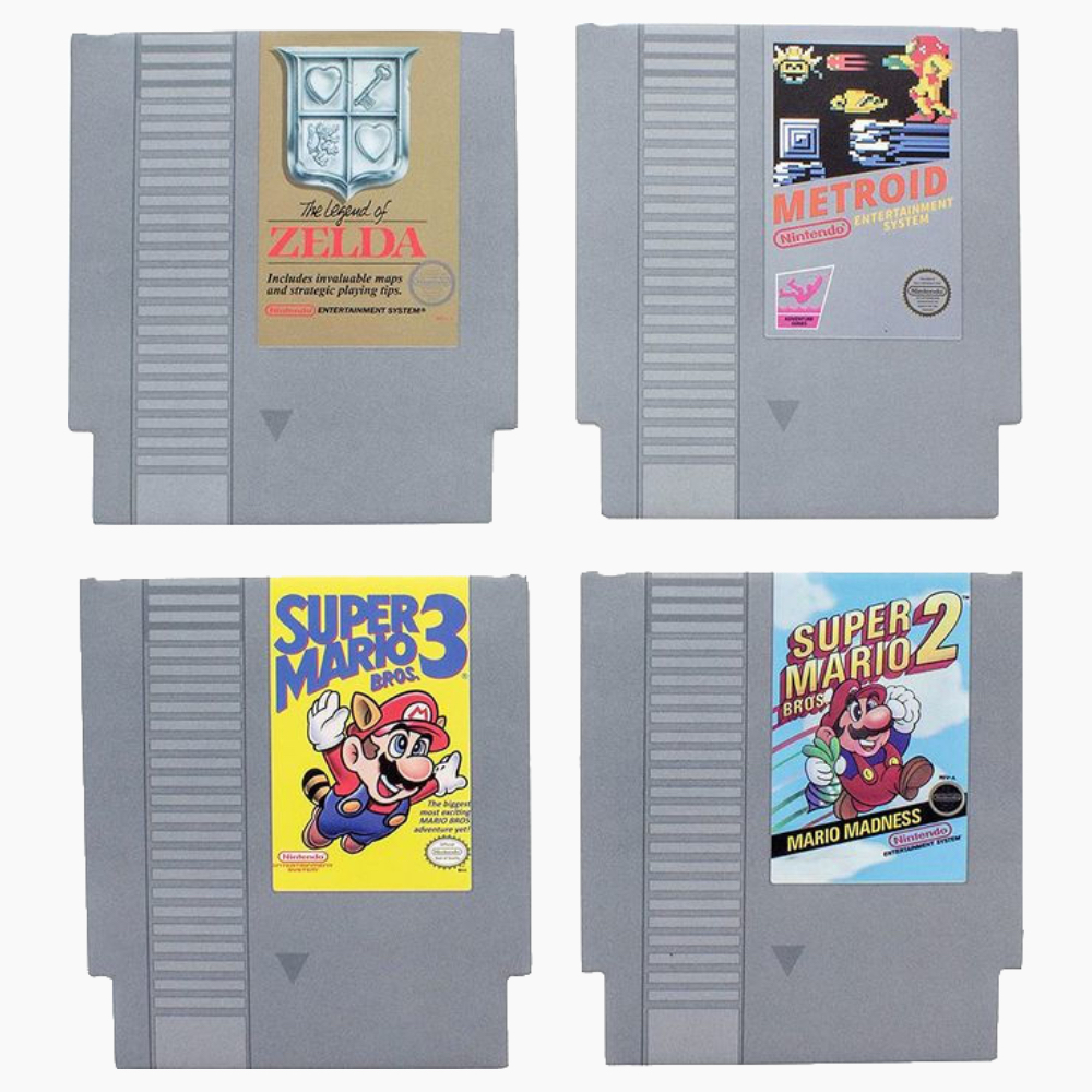 Paladone’s NES Cartridge Coasters on a plain white background.