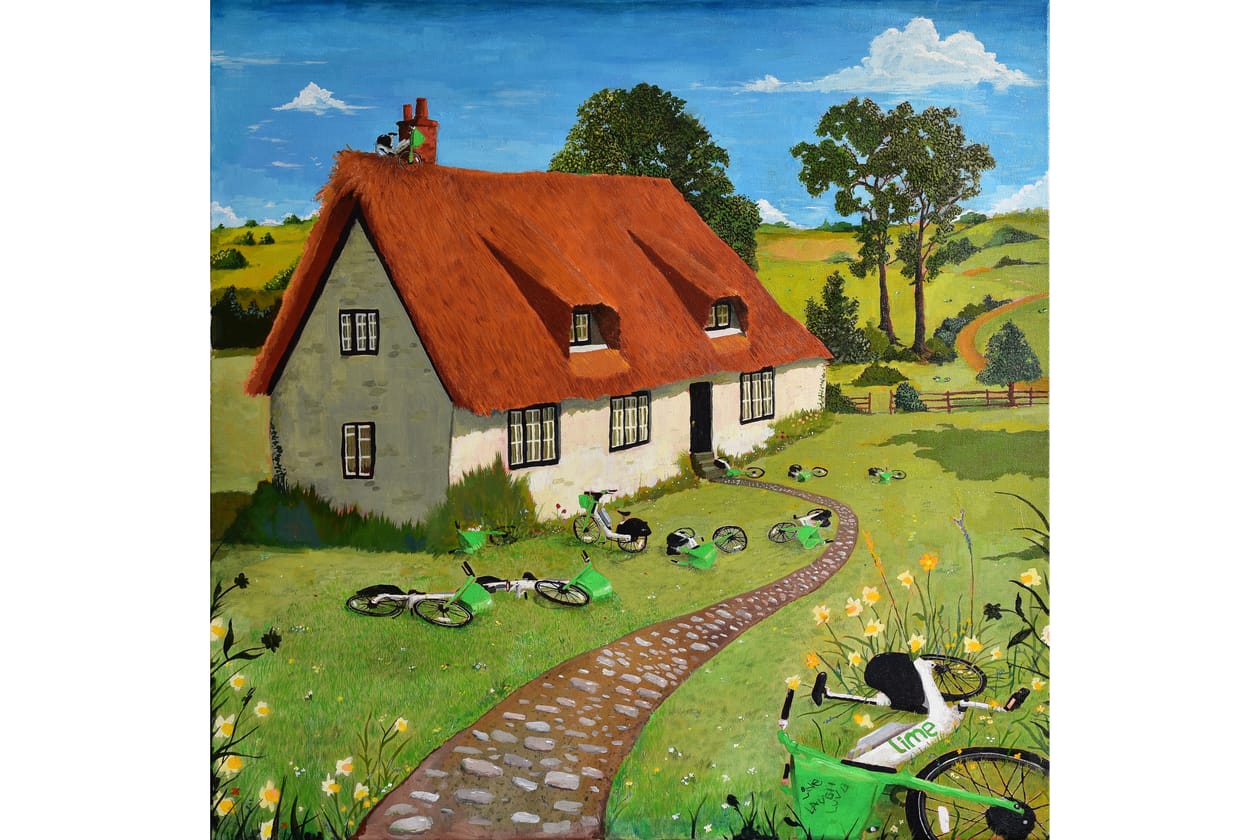 Reuben Dangoor 'This Lime Green and Pleasant Land' London Art Artworks