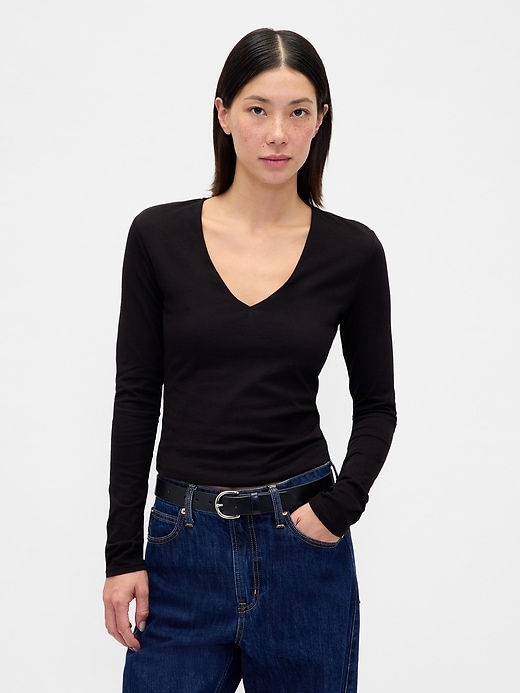 Closeknit Jersey V-Neck T-Shirt