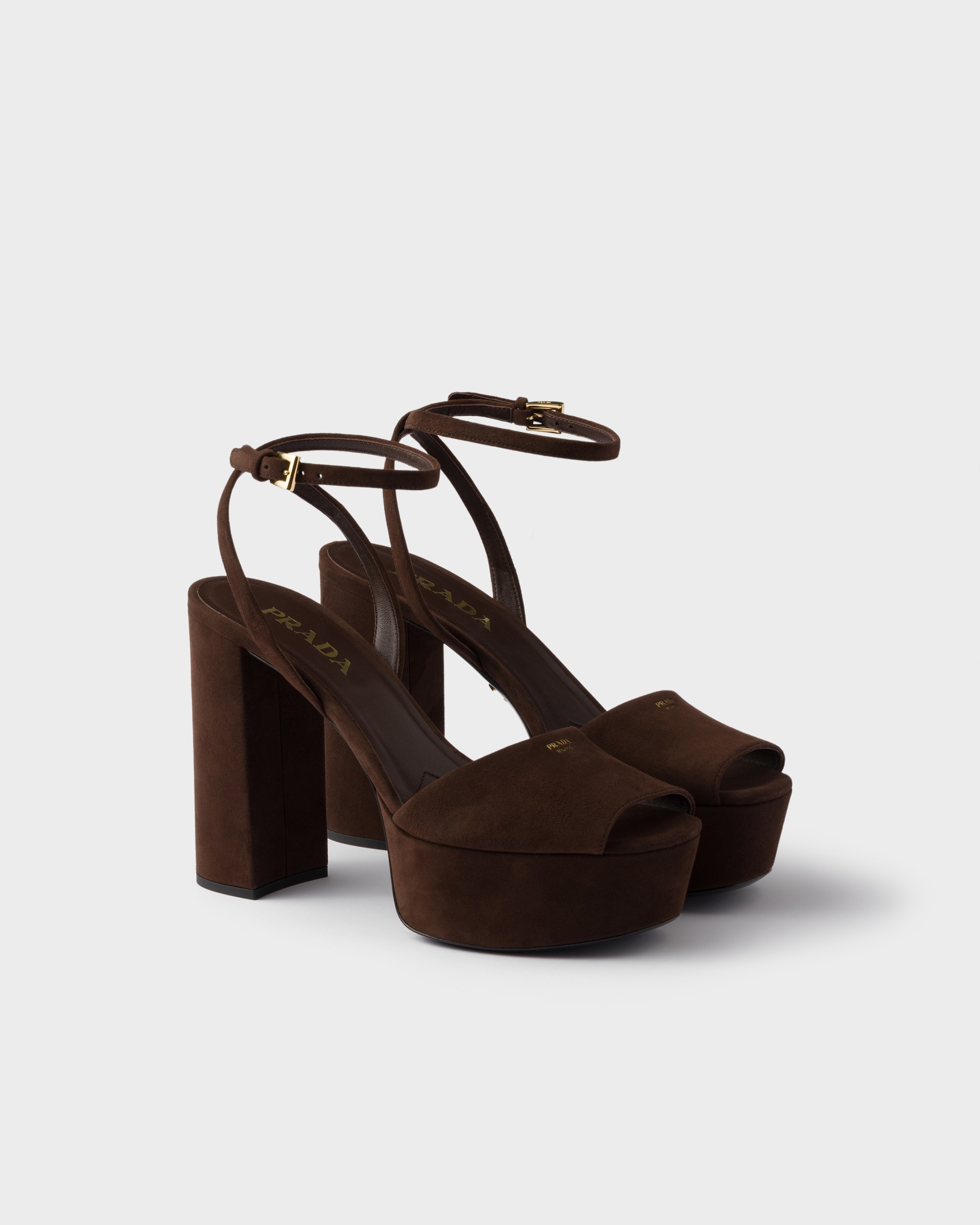 prada, Suede Platform Sandals