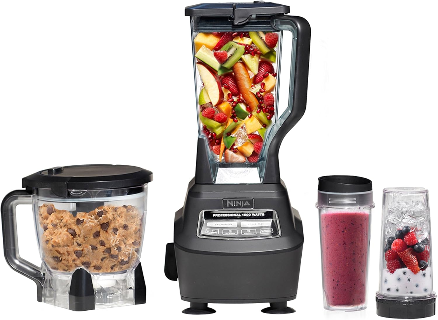 Ninja Mega Kitchen System, 1500w, 72 Oz. Full-Size Blender &amp;amp; 8-Cup Food Processor With (2) 16 Oz. To-Go Cups, Total Crushing Technology - Smoothies, Ice Crushing, Purees, Dough &amp;amp; More, Black, Bl770