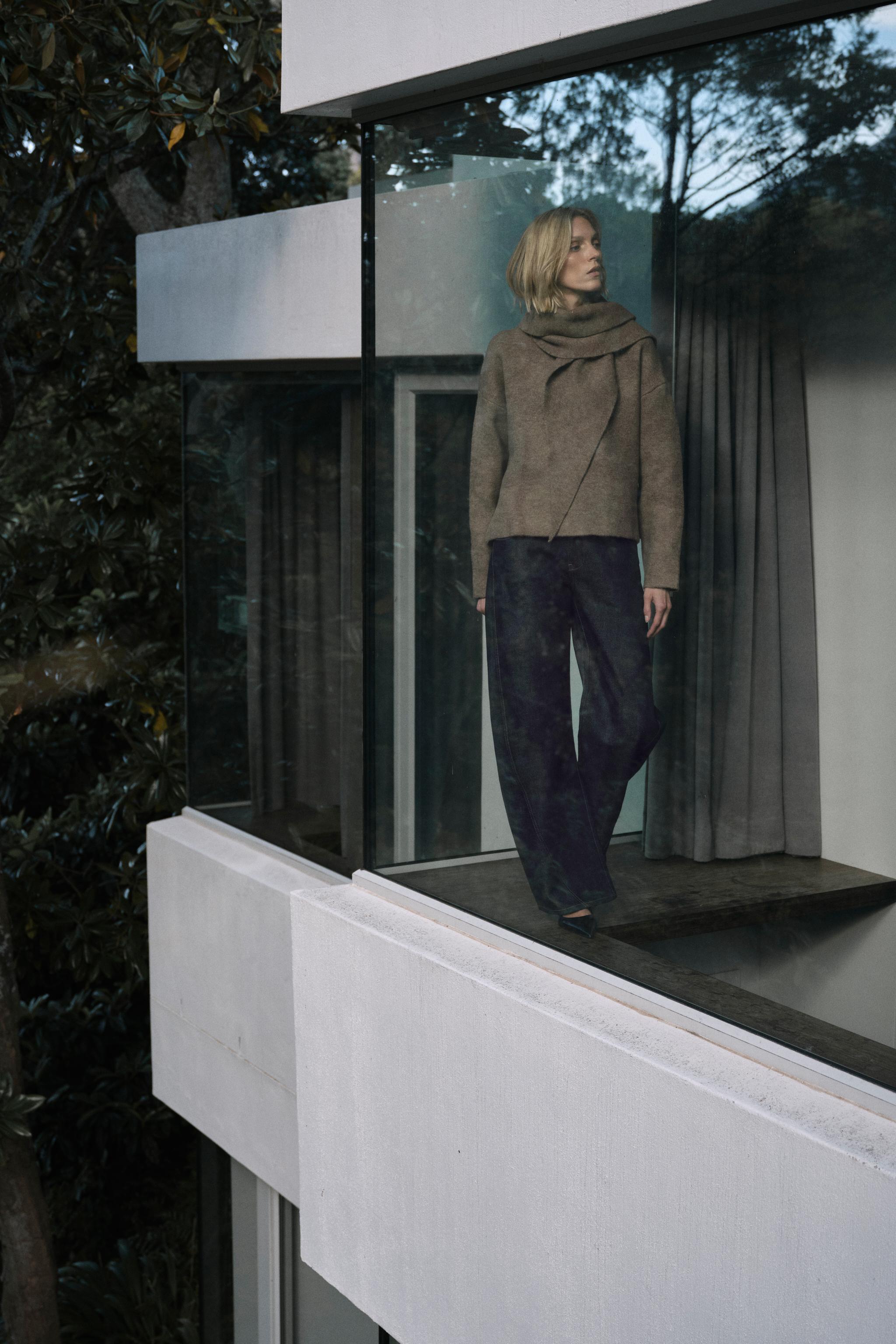 Knit Jumper With Scarf