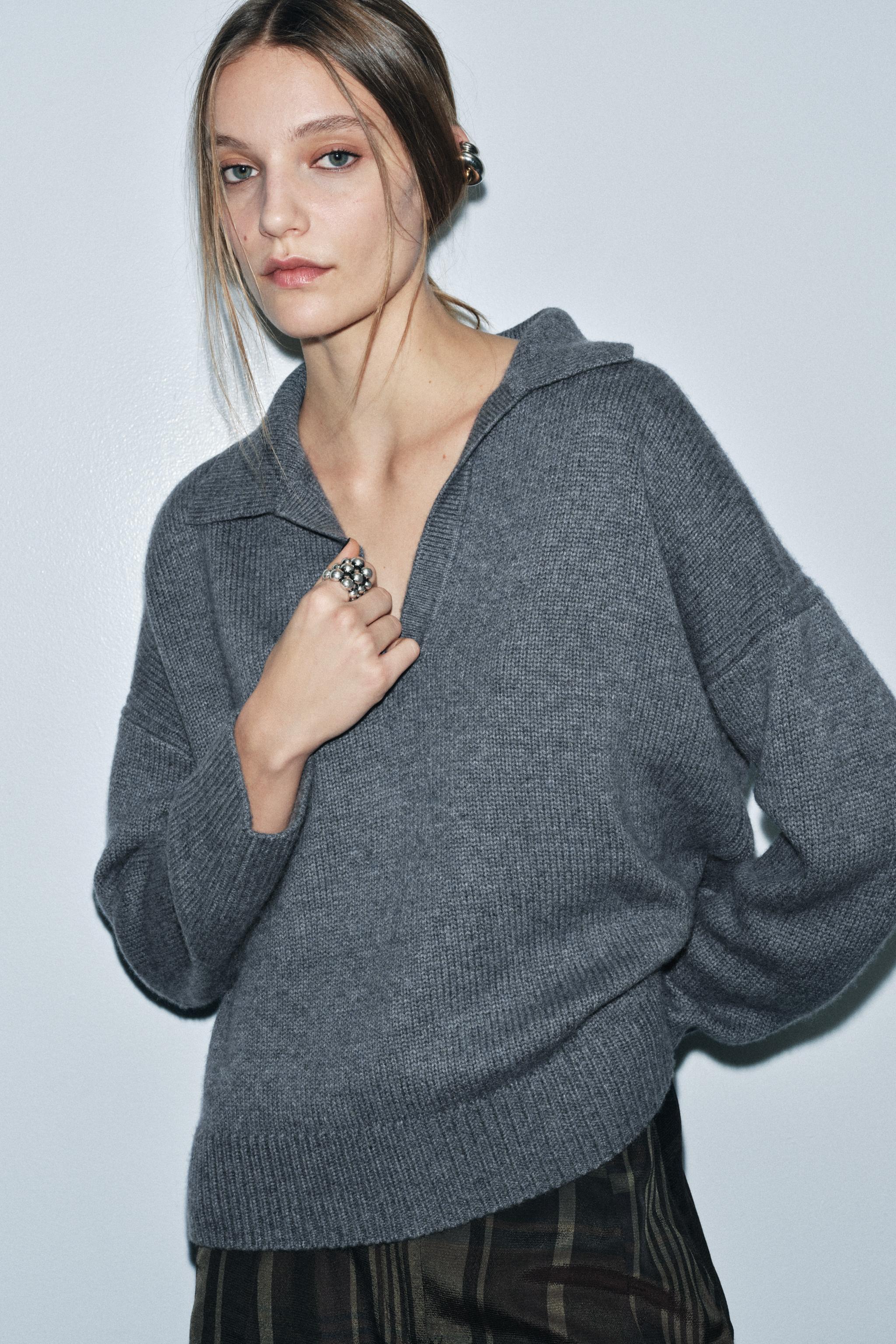 Wool and Cashmere Polo Jumper