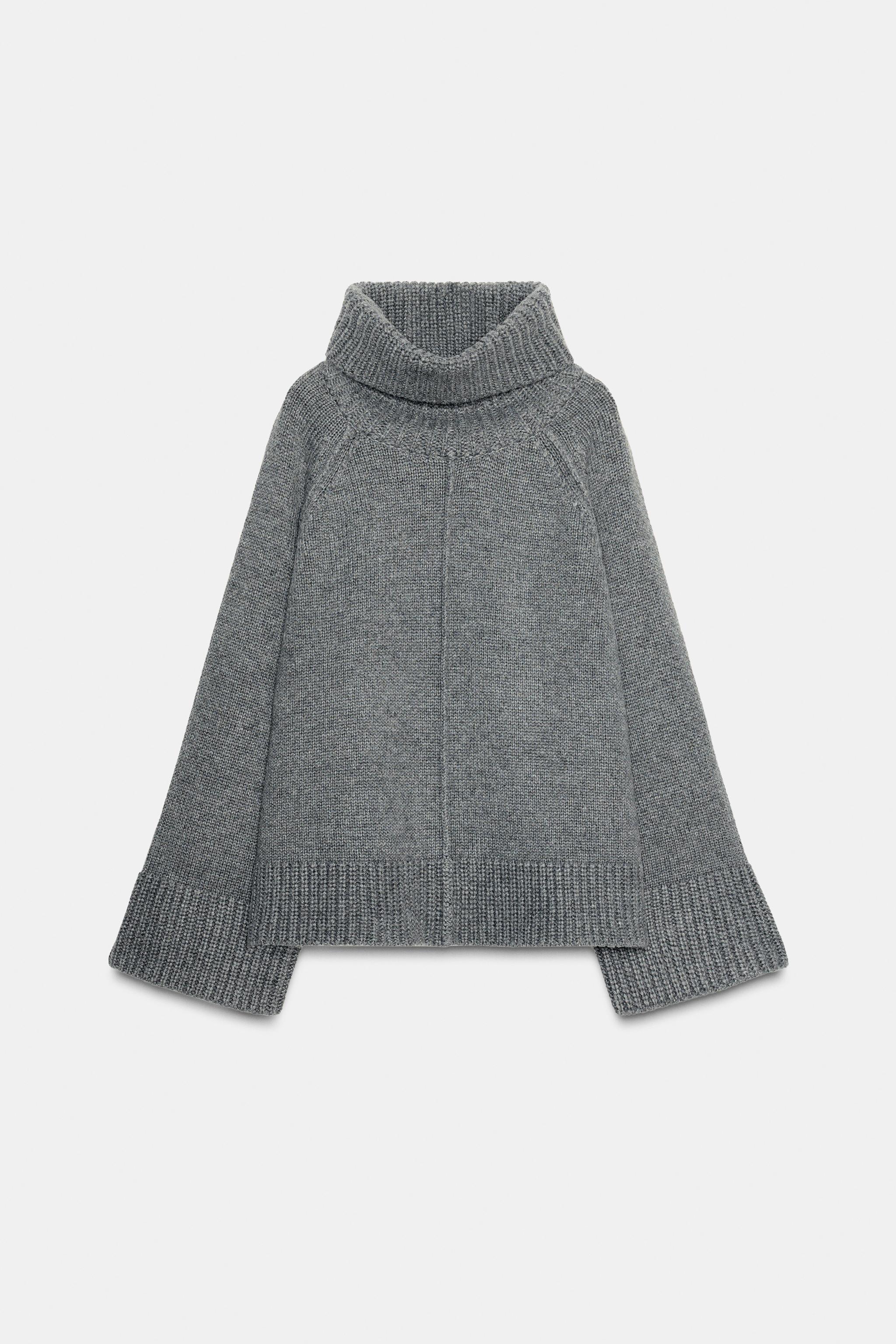 Oversized High Neck Knit Jumper