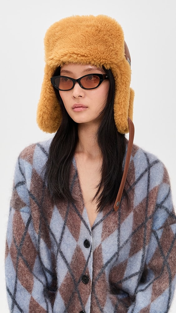 Acne Studios Belmet Shearling Snap Hat