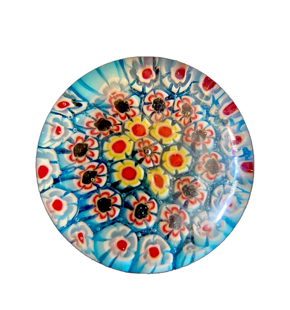 Millefiori Glass , Vintage Paperweight