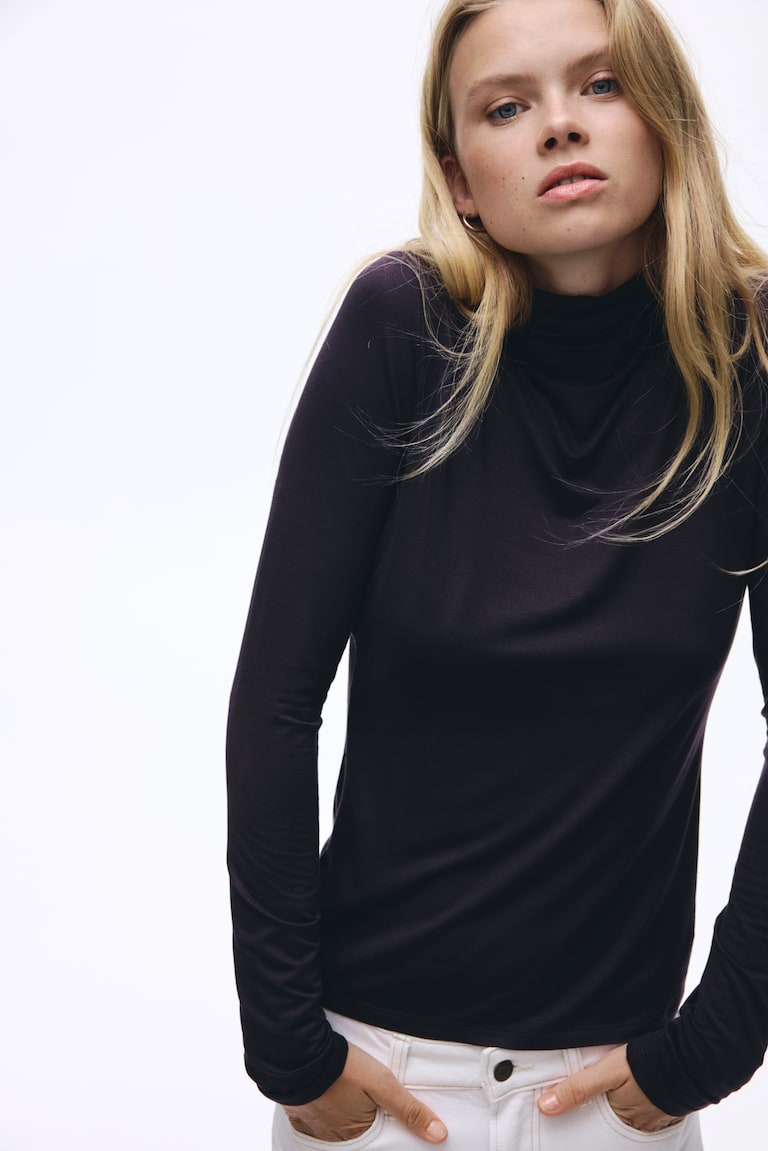 Viscose Turtleneck Top
