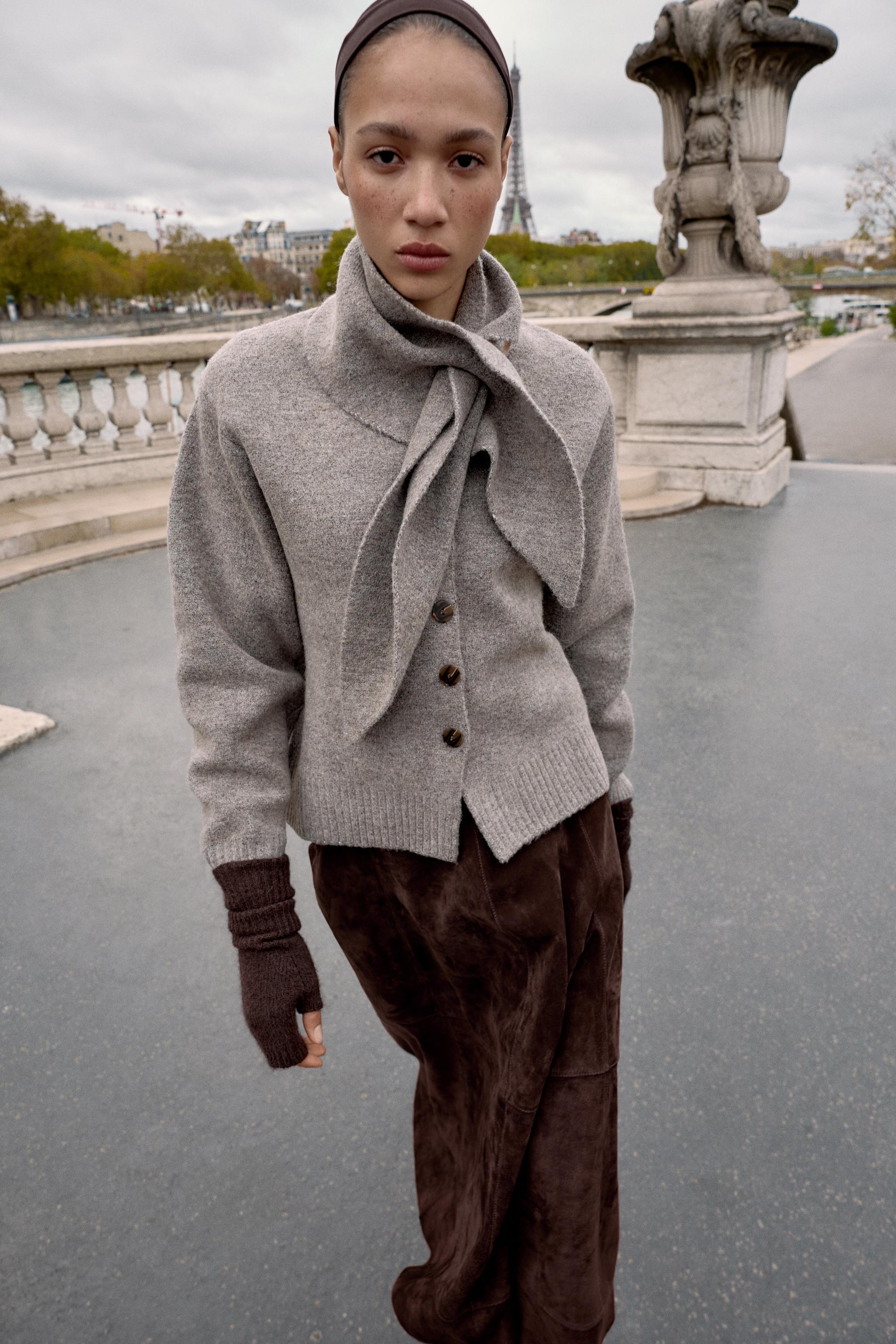 Cardigan With Scarf Detail