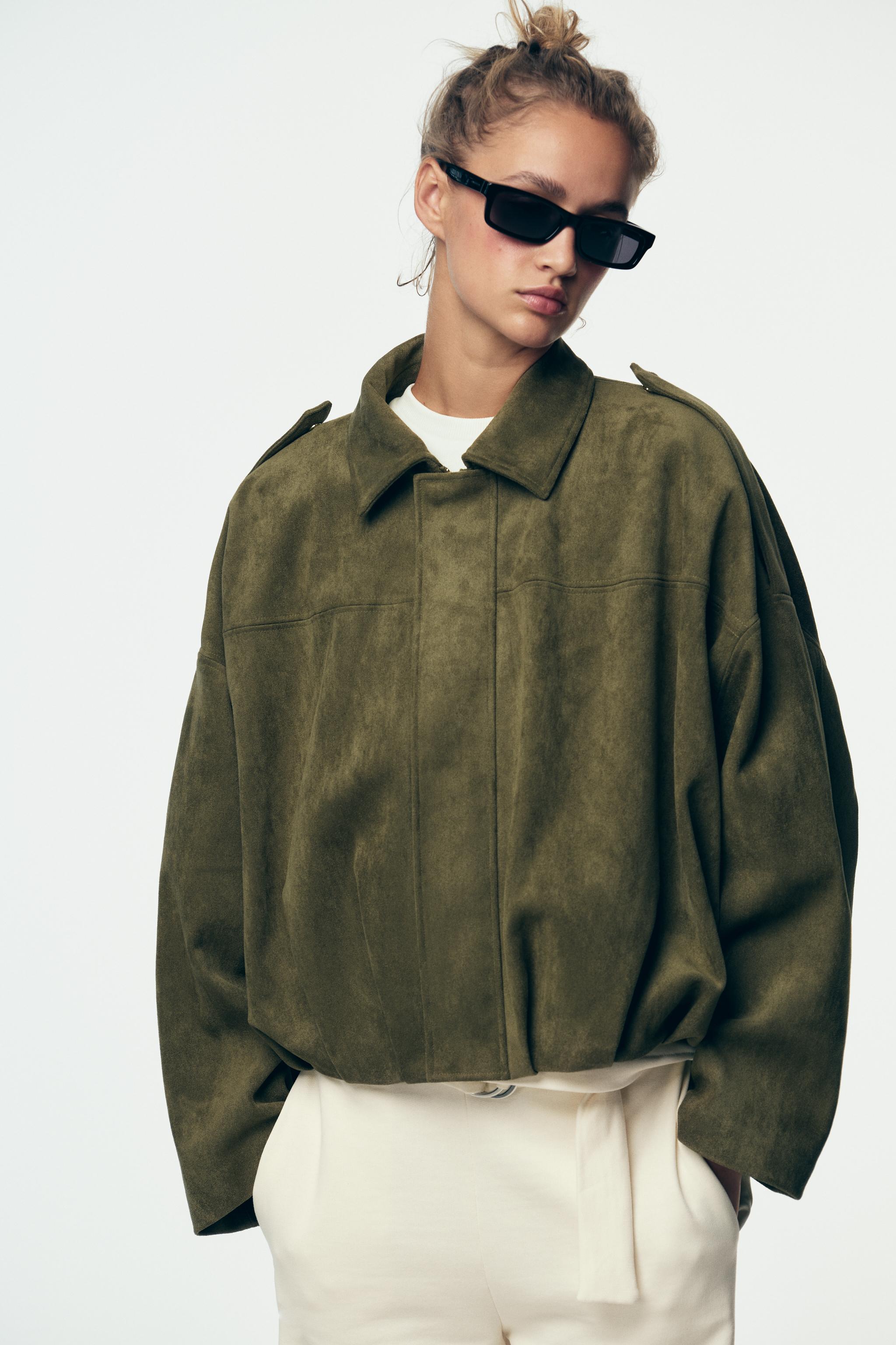 Suede Effect Bomber Jacket