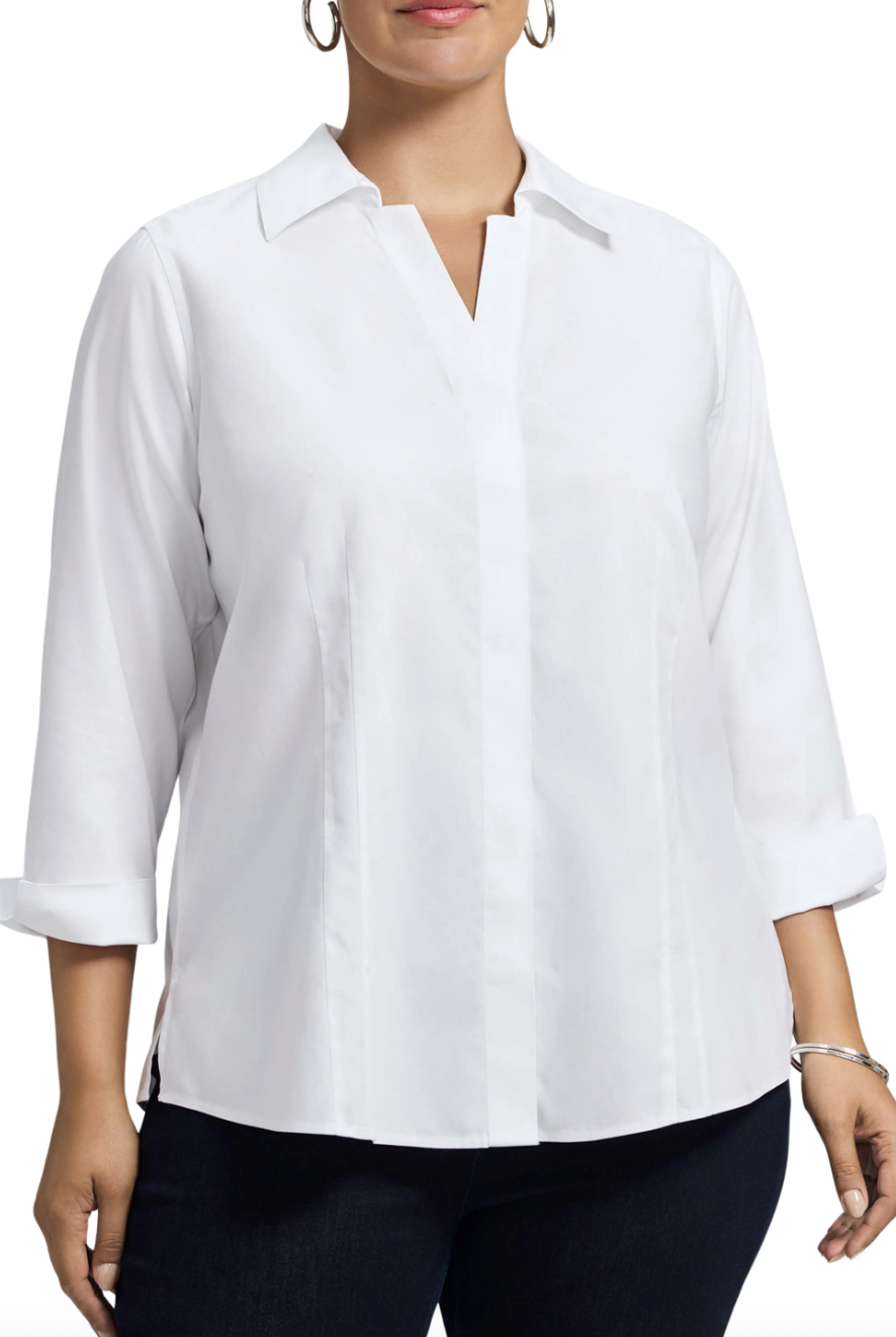 Foxcroft, 'taylor' Three-Quarter Sleeve Non-Iron Cotton Shirt