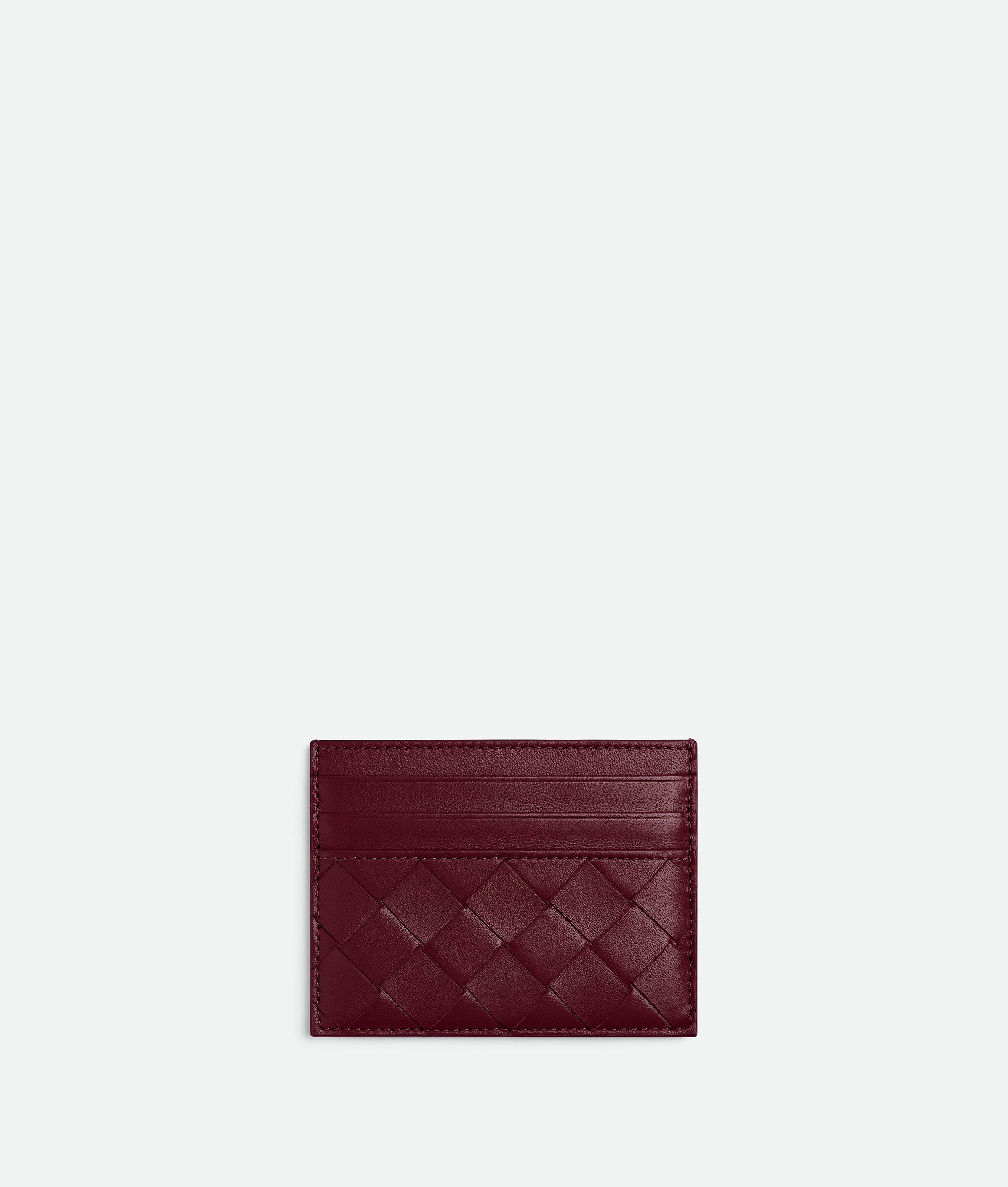 Women&#039;s Intrecciato Credit Card Case in Barolo