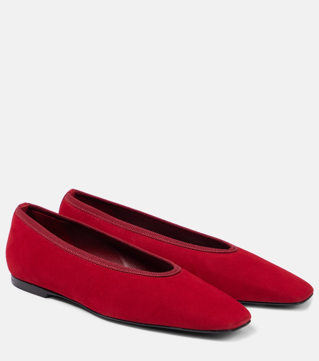 Suede Ballet Flats in Red - Toteme