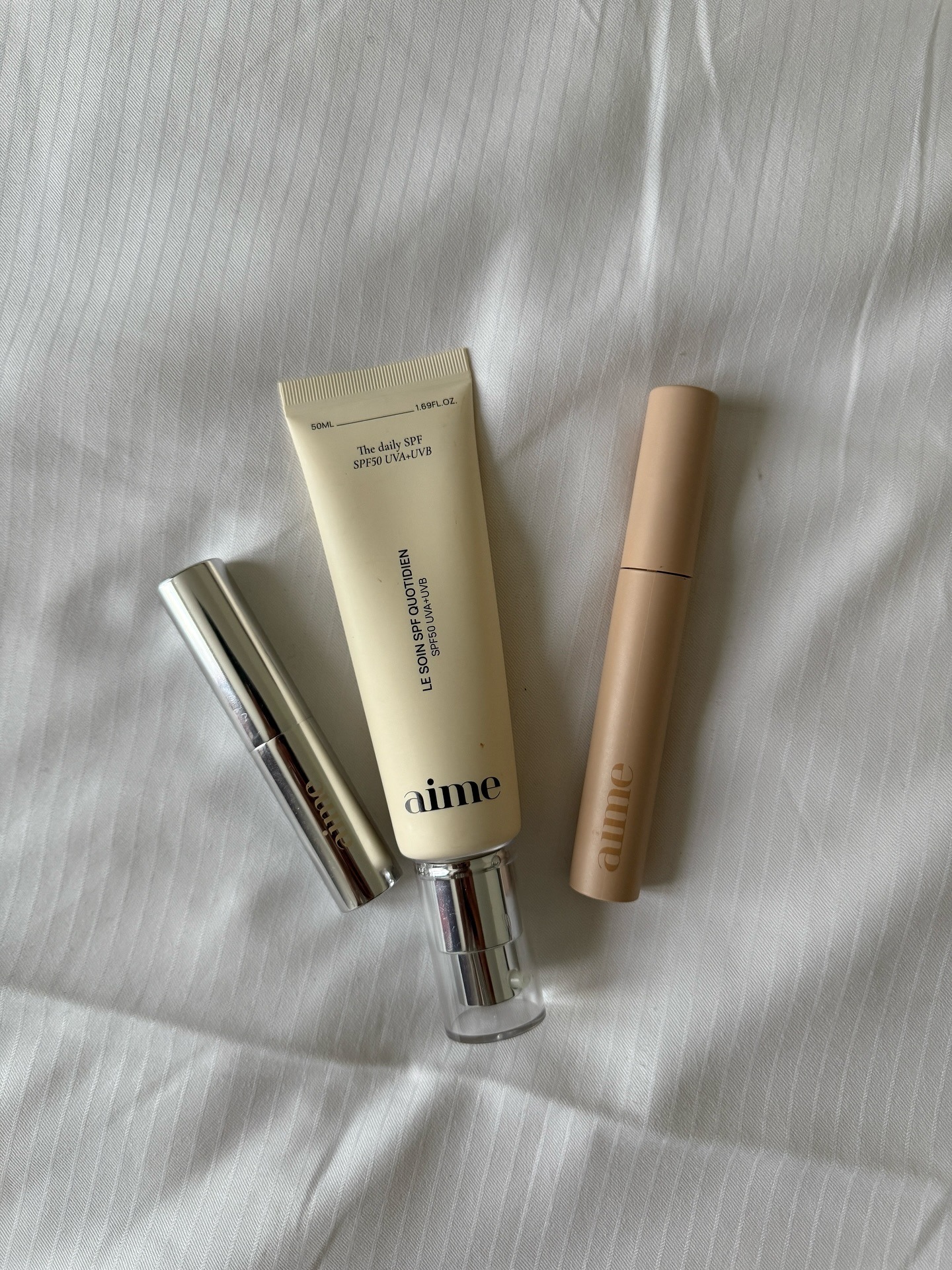 Creator @lenafarl showcasing her Aime Skincare products