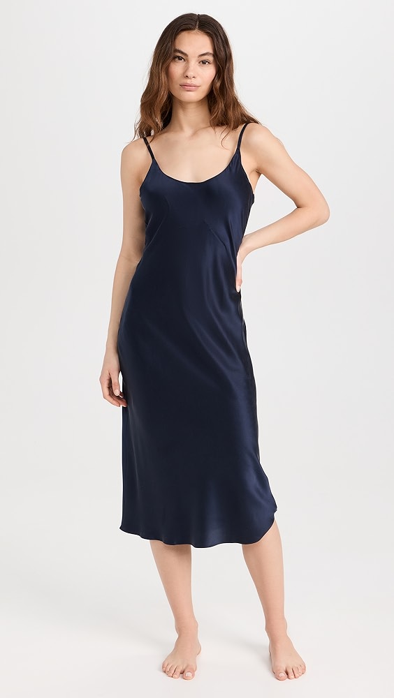 Lunya Washable Silk Bias Slip Dress