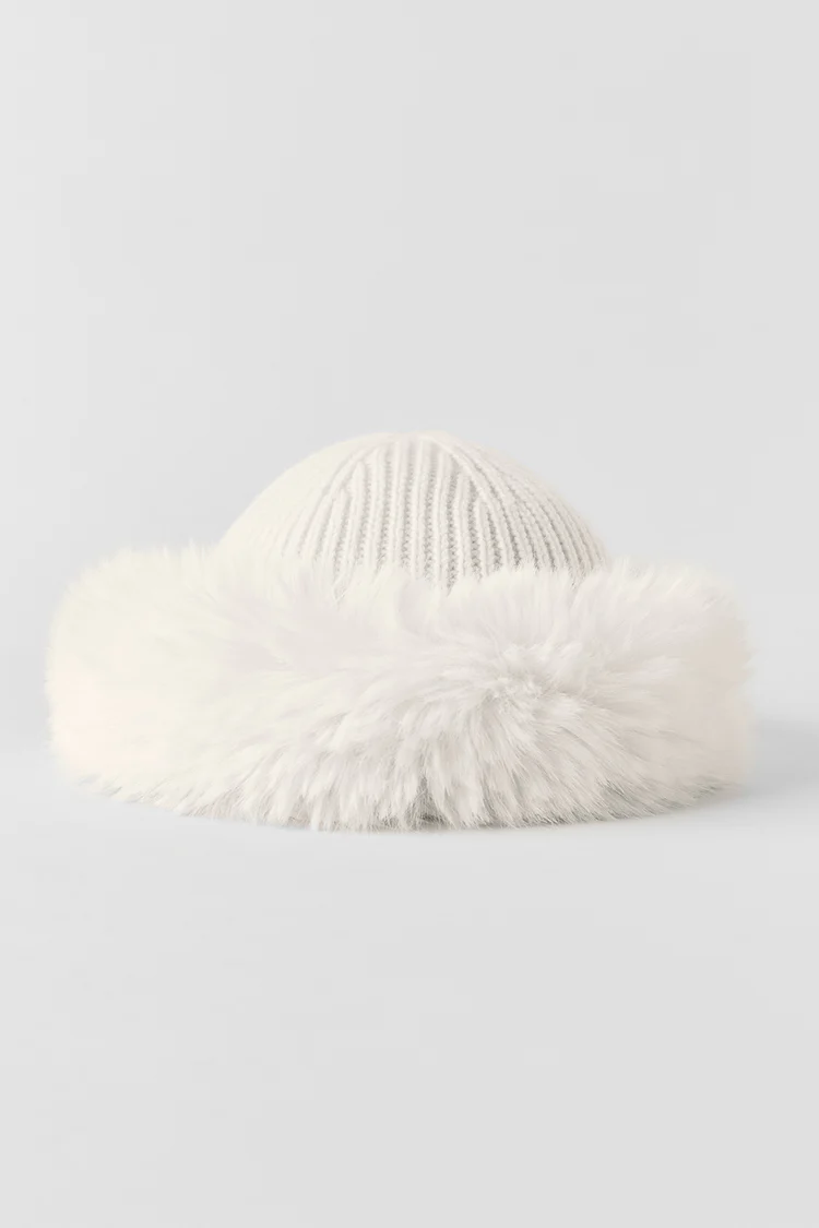faux fur beanie