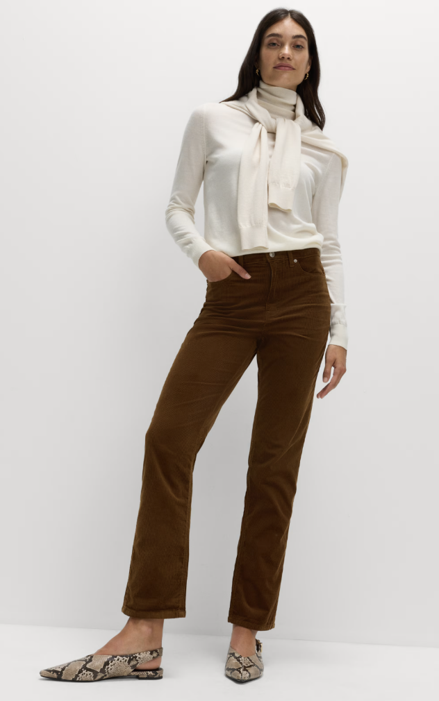 Cotton Rich Cord Straight Leg Trousers With Modal