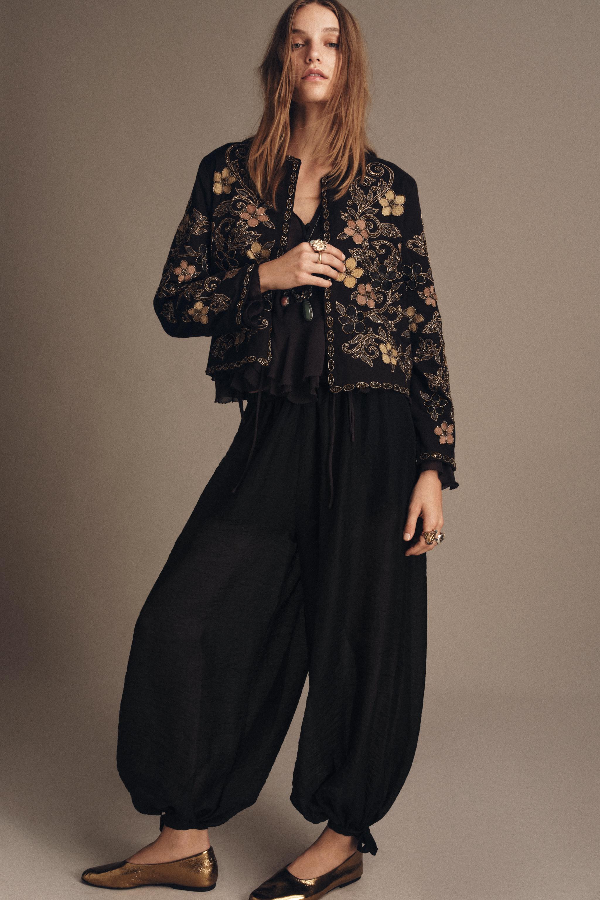 Zw Collection Floral Embroidery Jacket