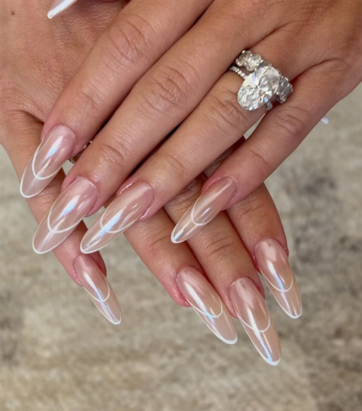 A double French chrome manicure by Zola Ganzorigt.