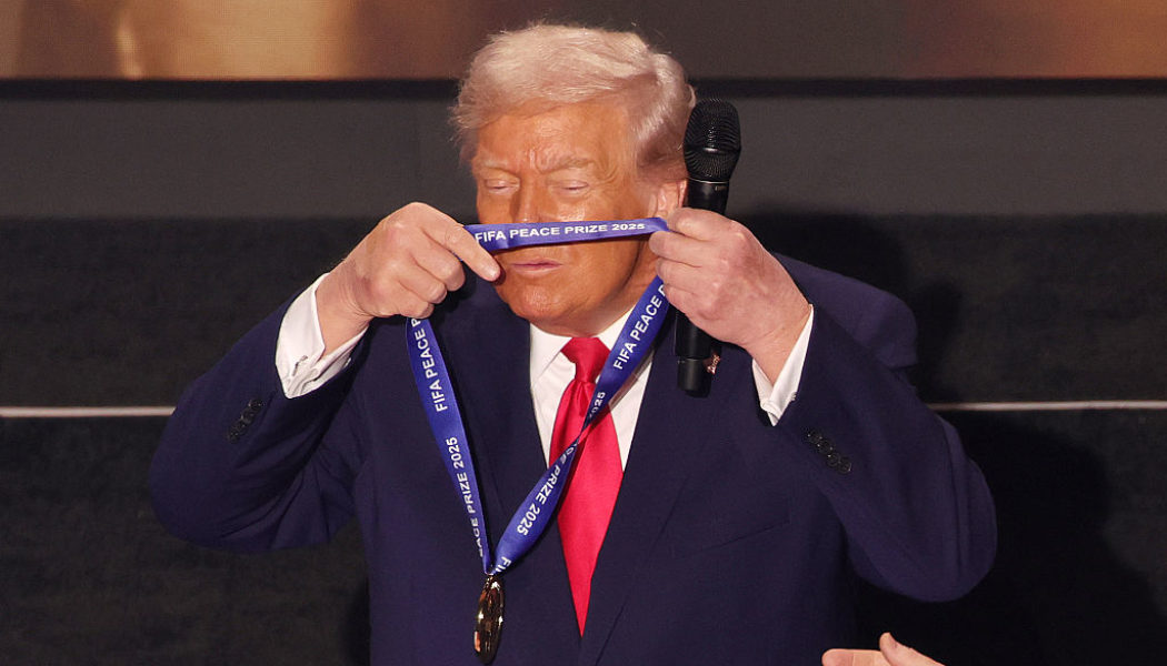 Donald Trump Awarded Participation Trophy aka "Peace Prize" By FIFA