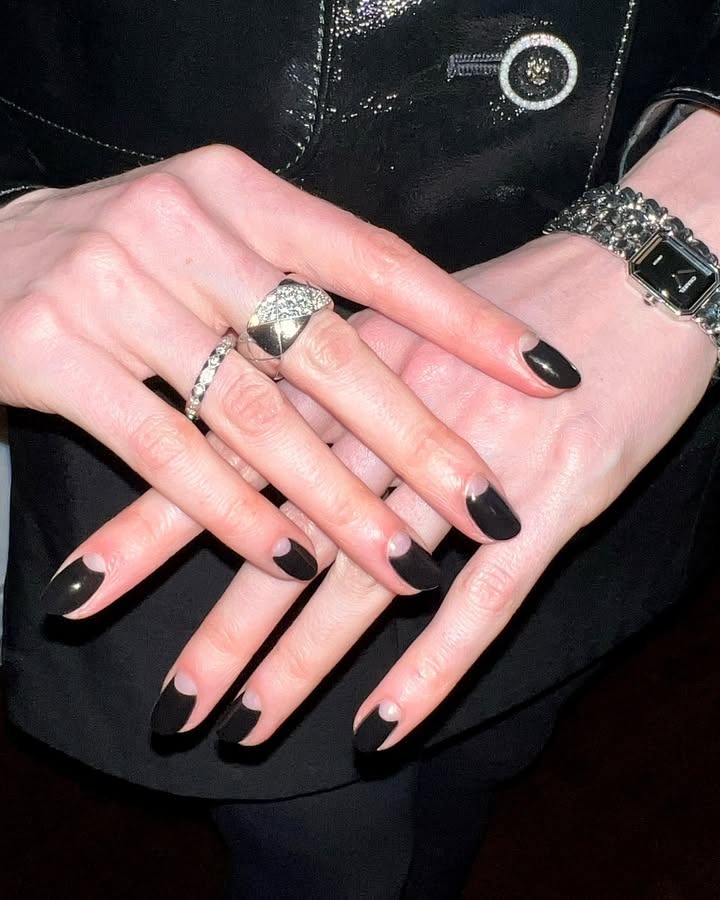 Lucy Boynton&#039;s black manicure by Julie Kandalec.