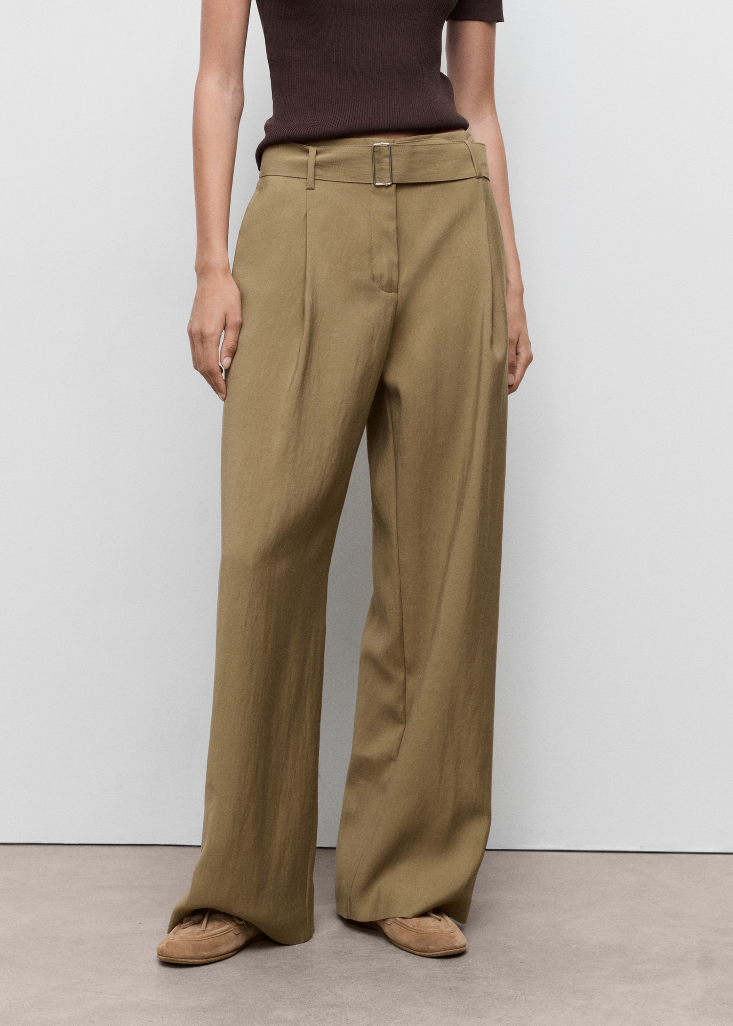 Paperbag Pants With Belt - Women | Mango Usa