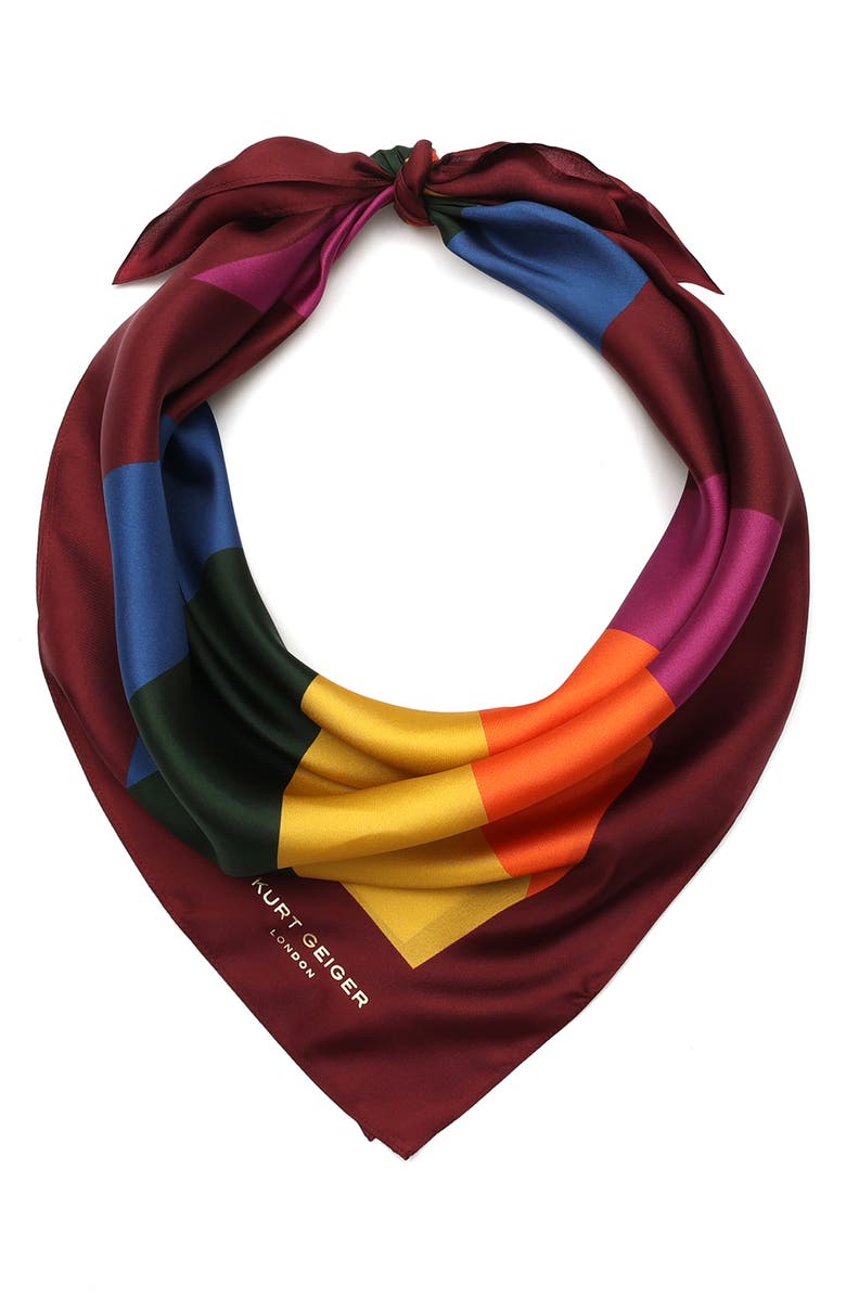 Dark Rainbow Silk Square Scarf