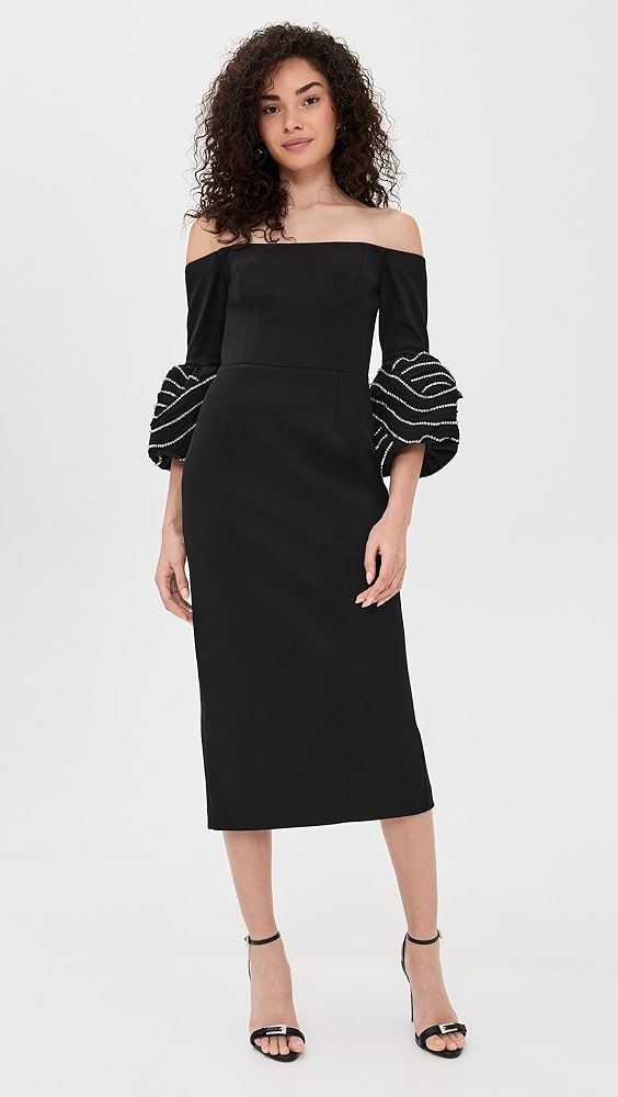 Rebecca Vallance Bellatrix Off Shoulder Midi Dress