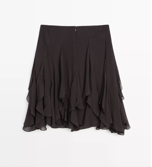 Massimo Dutti, Asymmetric Skirt With Ruffles