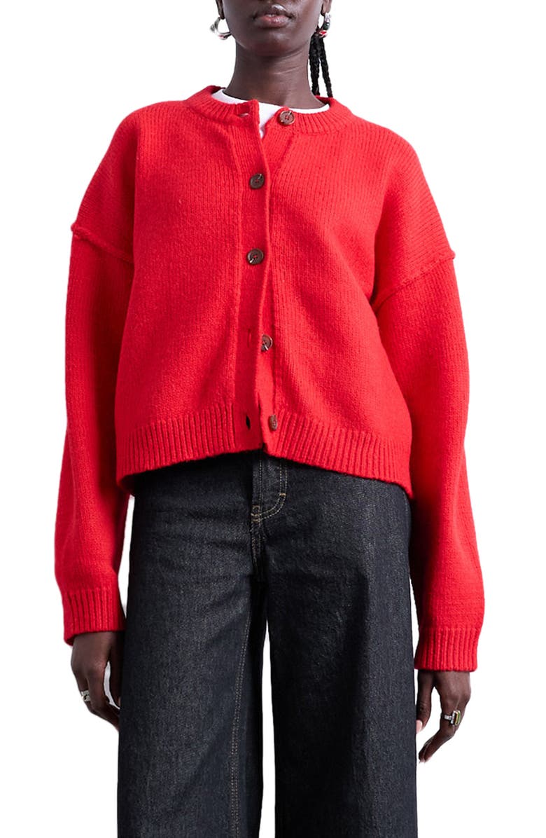 Exposed Seam Relaxed Fit Cardigan