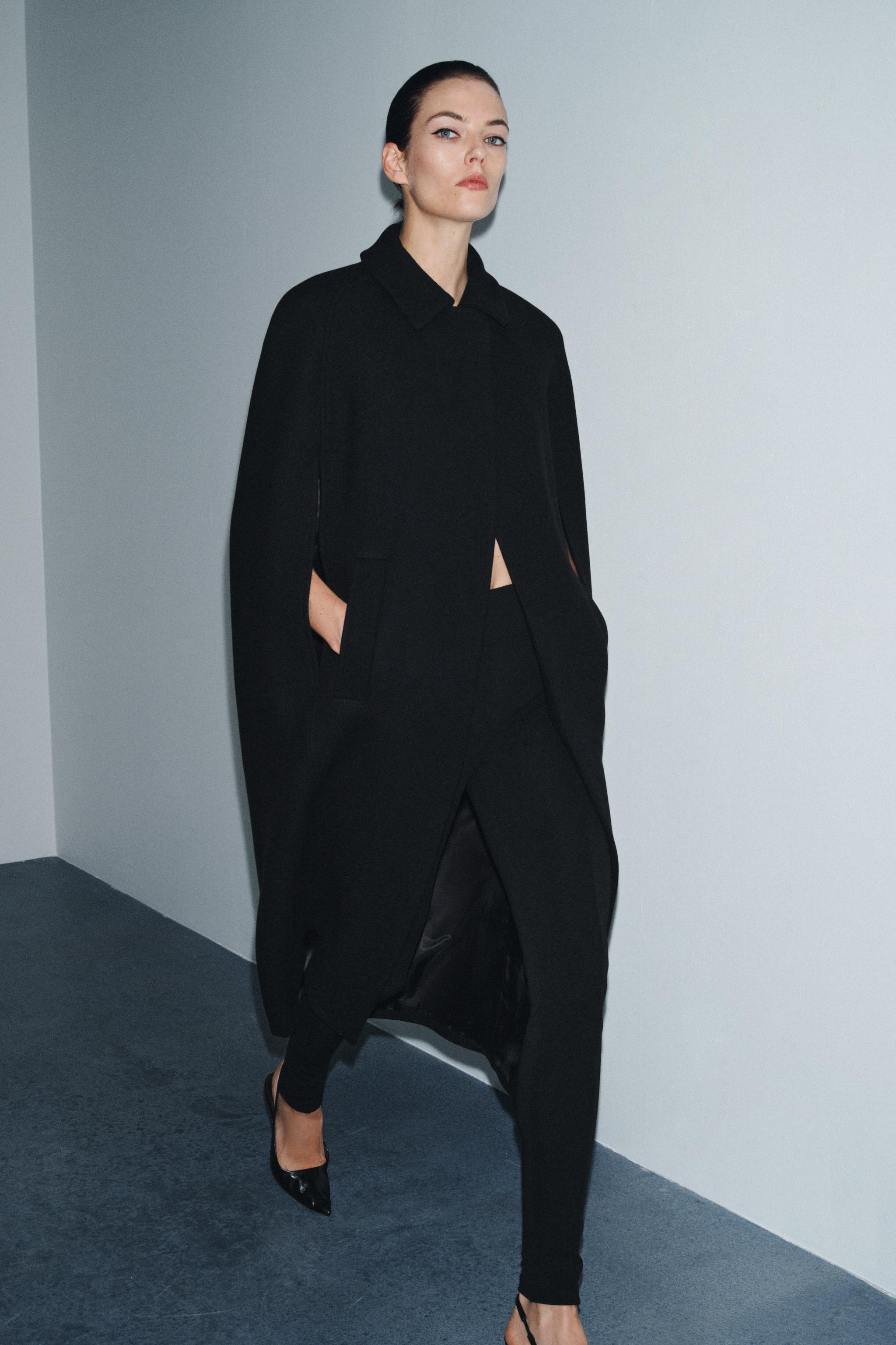 ZARA Zw Collection Limited Edition Wool Blend Cape Coat