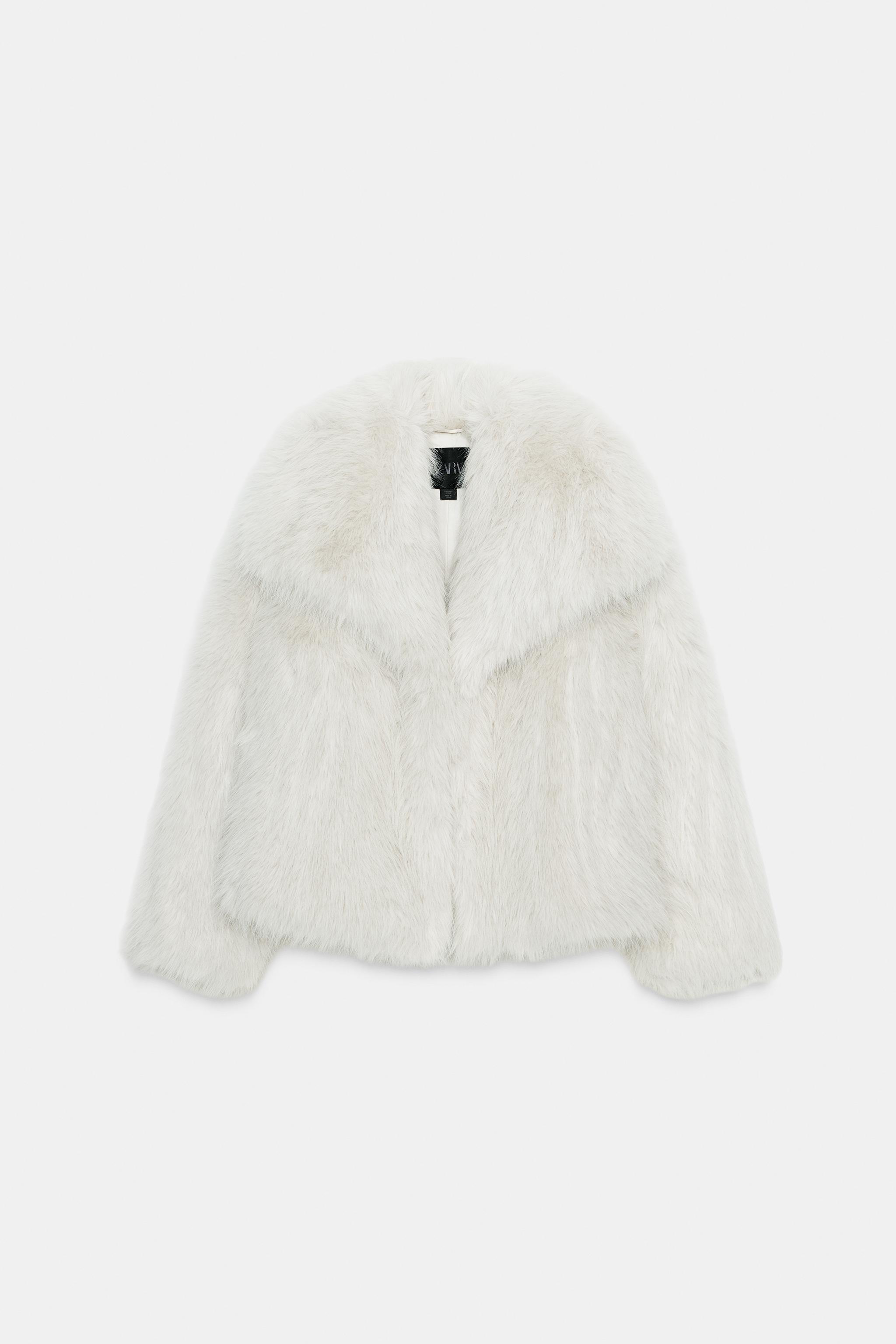 ZARA Zw Collection Short Faux Fur Coat